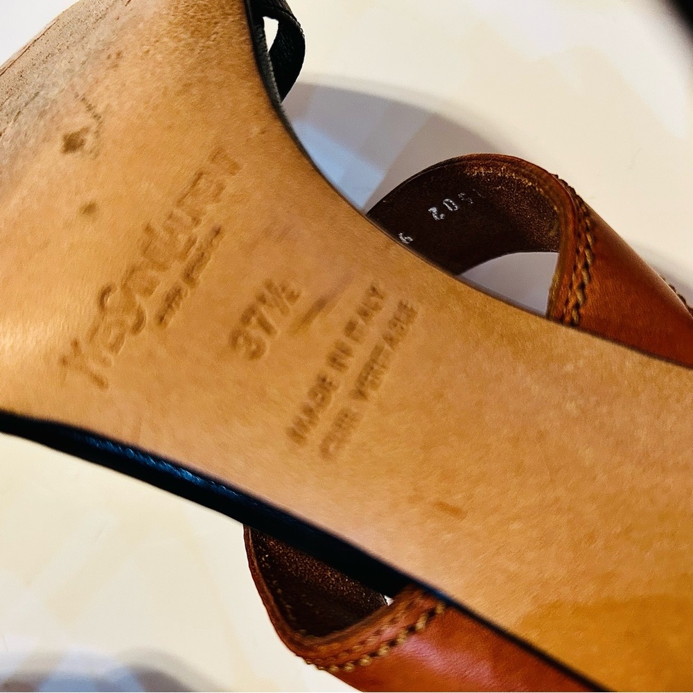 Yves Saint Laurent Leather Heels Worn Once Size 37-1/2 (7). Made in Italy. - Picture 7 of 14